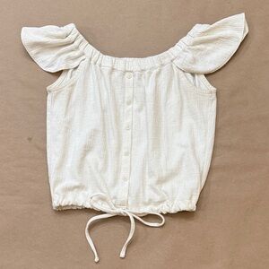 Madewell Cream Off-Shoulder Blouse